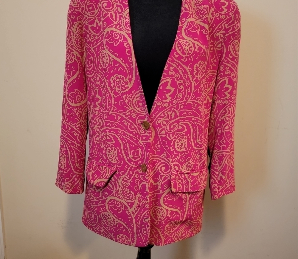 Vintage Ann Taylor Silk Oversized Blazer Size 10